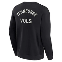 Unisex Fanatics Black Tennessee Volunteers Super Soft Pullover Crew Sweatshirt