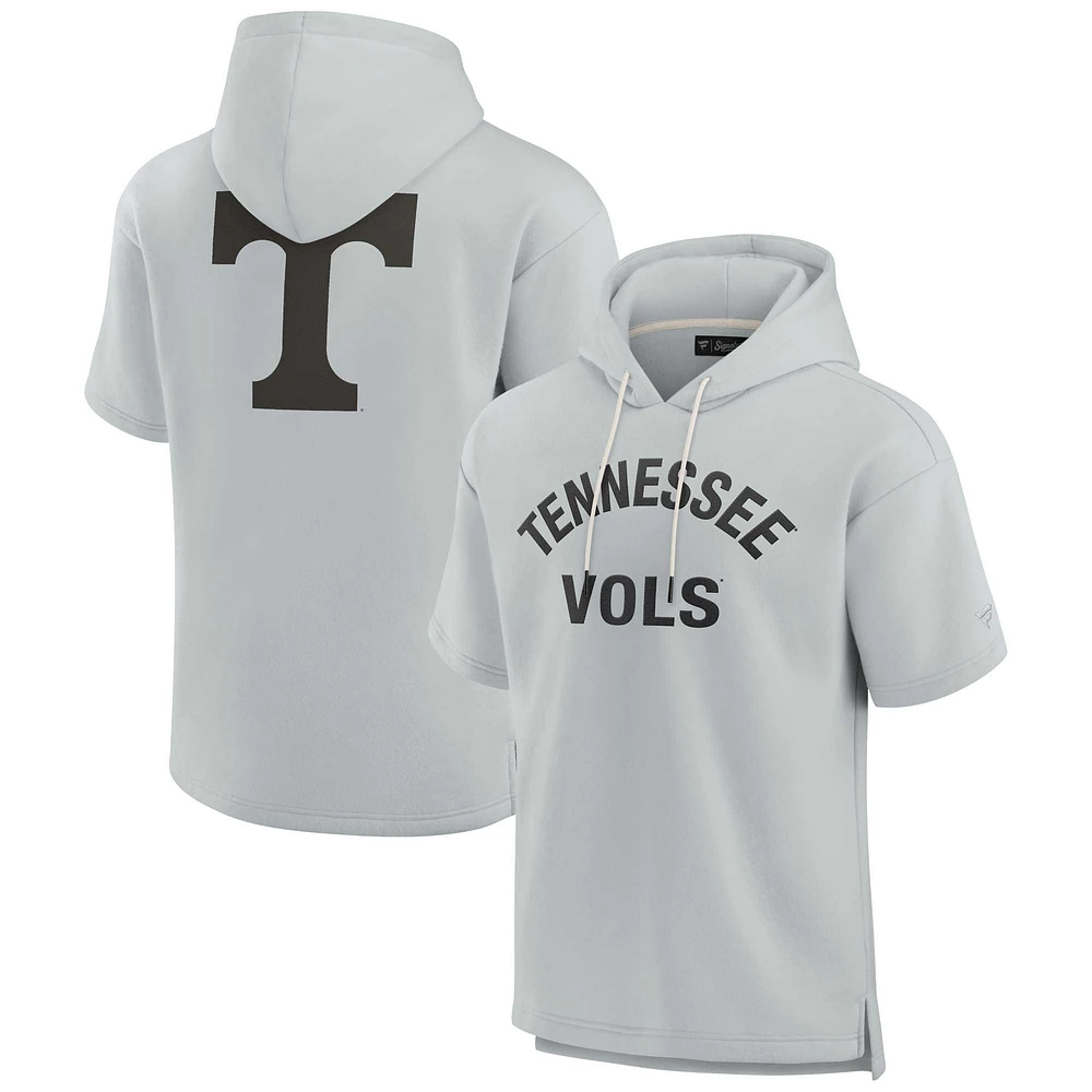 Unisex Fanatics Gray Tennessee Volunteers Elements Super Soft Fleece Short Sleeve Pullover Hoodie