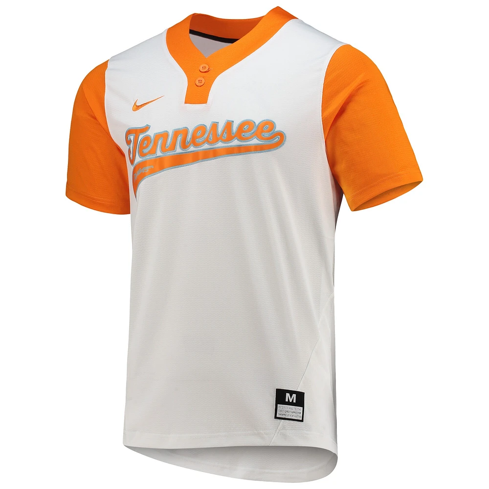 Maillot de softball unisexe Nike Tennessee Volunteers à deux boutons blanc