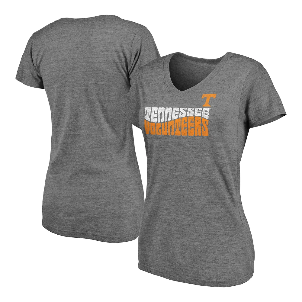 Women's Fanatics  Heather Gray Tennessee Volunteers Sport Resort Tri-Blend Play V-Neck T-Shirt