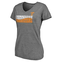 Women's Fanatics  Heather Gray Tennessee Volunteers Sport Resort Tri-Blend Play V-Neck T-Shirt