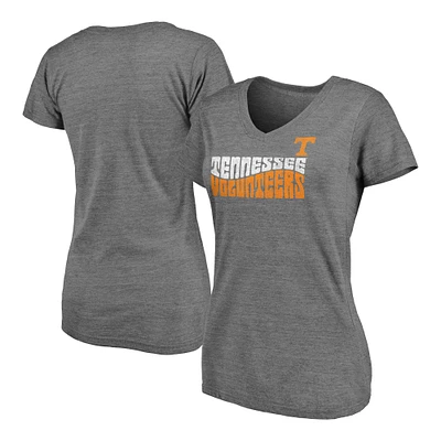 Women's Fanatics  Heather Gray Tennessee Volunteers Sport Resort Tri-Blend Play V-Neck T-Shirt