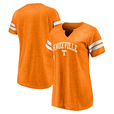 Women's Fanatics  Tennessee Orange Volunteers Arched City Tri-Blend Raglan Notch Neck T-Shirt