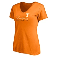 T-shirt à col en V pour femme Fanatics Tennessee Orange Volunteers Block Party