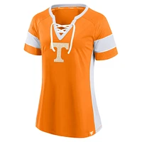 Women's Fanatics  Tennessee Orange Volunteers Unmasked Hero Block Party Athena Lace-Up Top