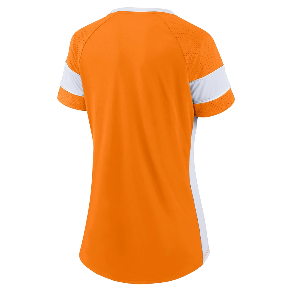 Women's Fanatics  Tennessee Orange Volunteers Unmasked Hero Block Party Athena Lace-Up Top