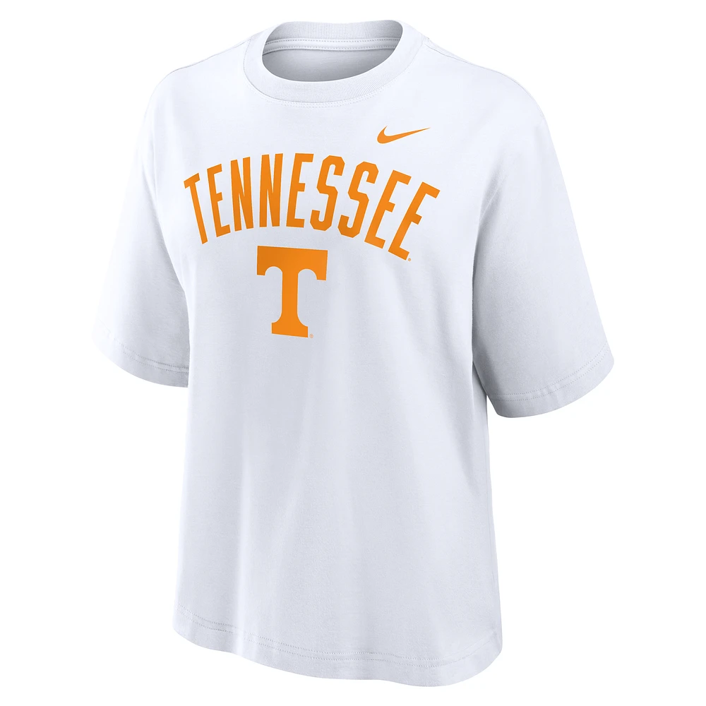 T-shirt Nike blanc Tennessee Volunteers Campus Bold Boxy pour femme