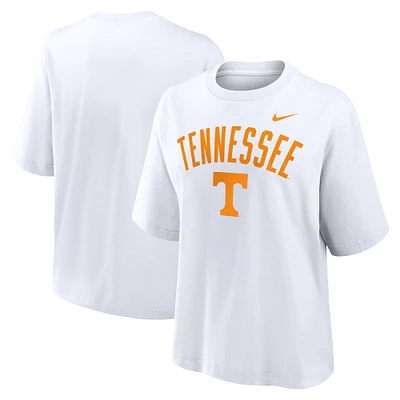 T-shirt Nike blanc Tennessee Volunteers Campus Bold Boxy pour femme