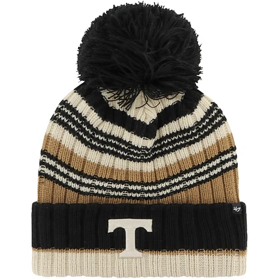 Bonnet en tricot à revers Barista '47 Khaki Tennessee Volunteers pour femmes avec pompon