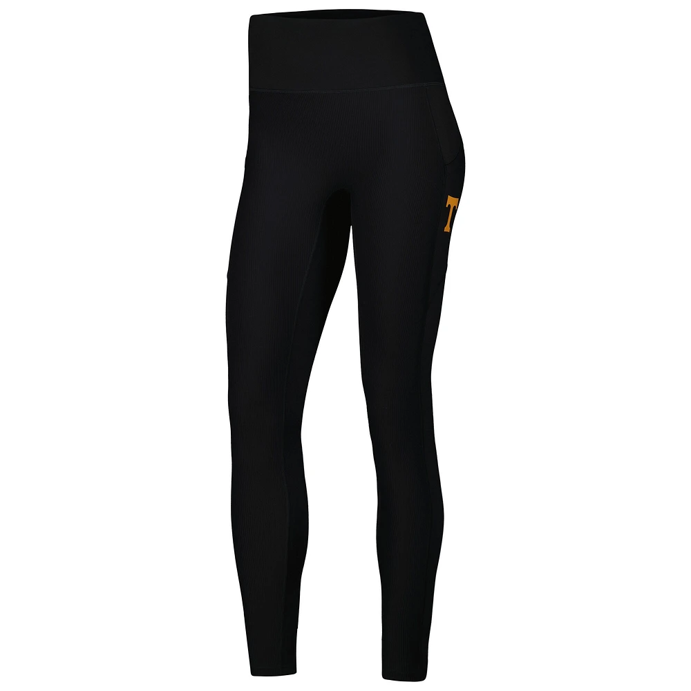 Women's  Black Tennessee Volunteers 7/8 Mixed Media Pocket iLeggings