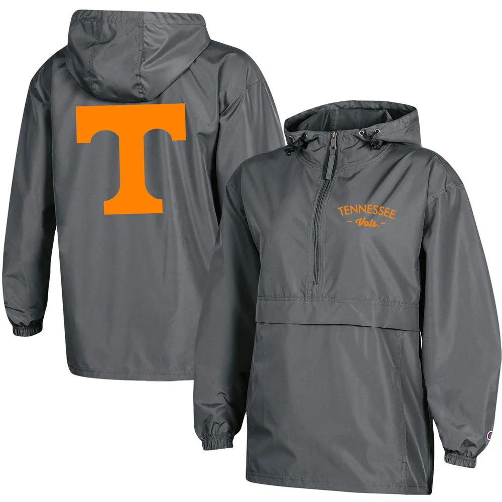 Lids Tennessee Volunteers Champion Women's Packable Half-Zip Light Rain Jacket Charcoal | MainPlace Mall