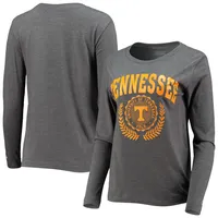 T-shirt à manches longues Champion Heathered Charcoal Tennessee Volunteers University Laurels pour femmes