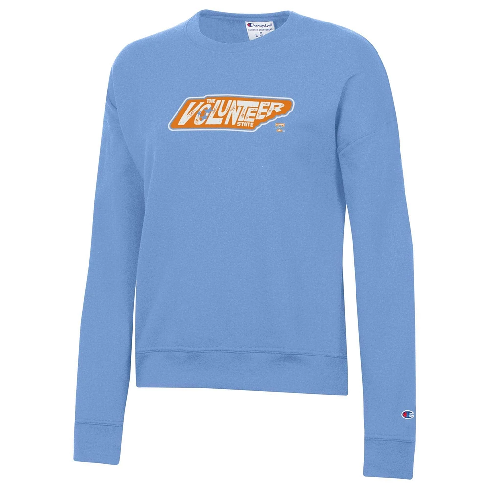 Sweat-shirt à capuche bleu clair Tennessee Lady Vols State Outline pour femme