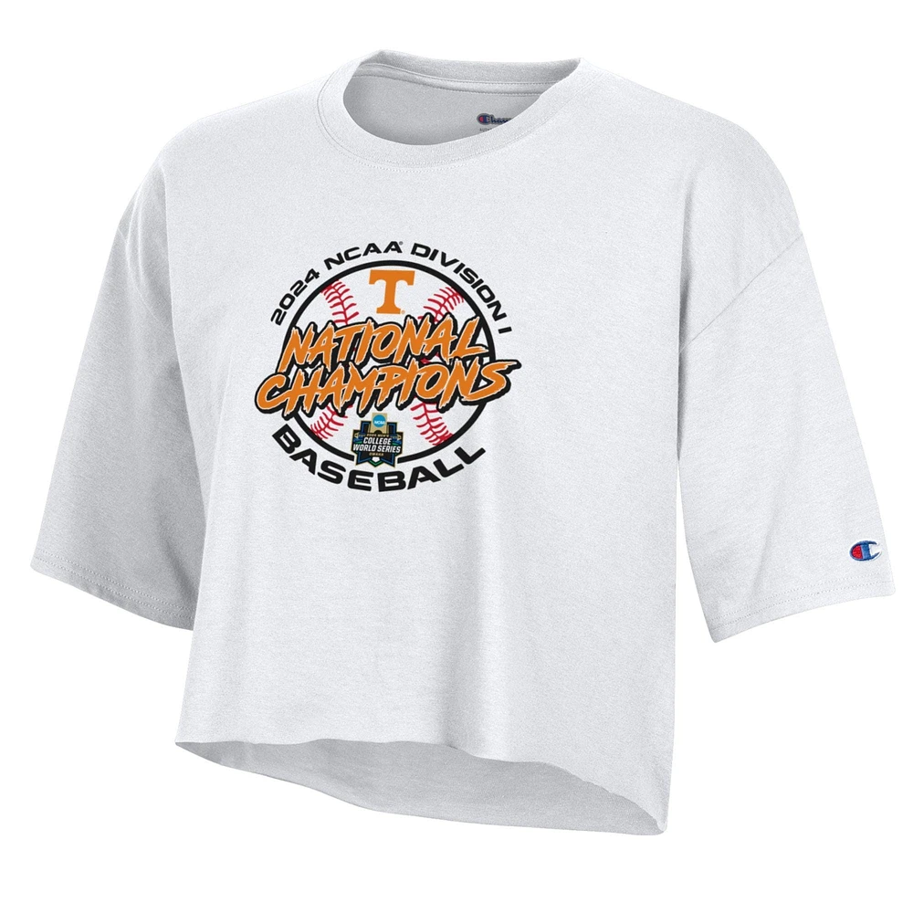 Championne des femmes White Tennessee Volunteers 2024 NCAA Baseball College World Series Champions T-shirt vestiaires