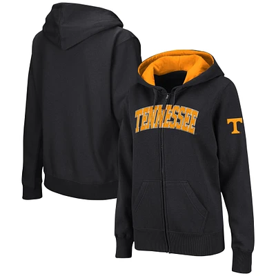 Women's Colosseum  Black Tennessee Volunteers Arched Name Full-Zip Hoodie