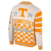 Women's Colosseum Cream Tennessee Volunteers Jacquard Full-Zip Sweater