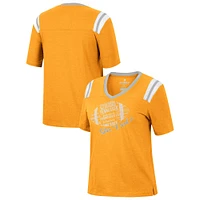 Women's Colosseum Heathered Tennessee Orange Volunteers 15 Min Early Football V-Neck T-Shirt