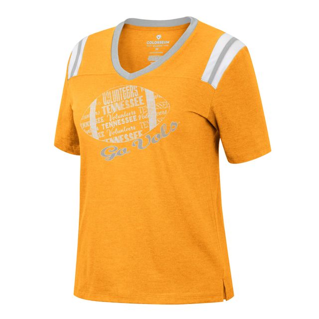 Colosseum Heathered Tennessee Orange Volunteers 15 Min Early Football T-shirt à col en V