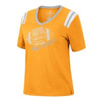 Women's Colosseum Heathered Tennessee Orange Volunteers 15 Min Early Football V-Neck T-Shirt