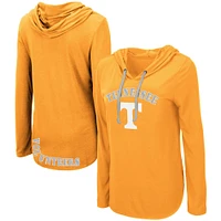 Women's Colosseum Tennessee Orange Volunteers My Lover Lightweight Hooded Long Sleeve T-Shirt