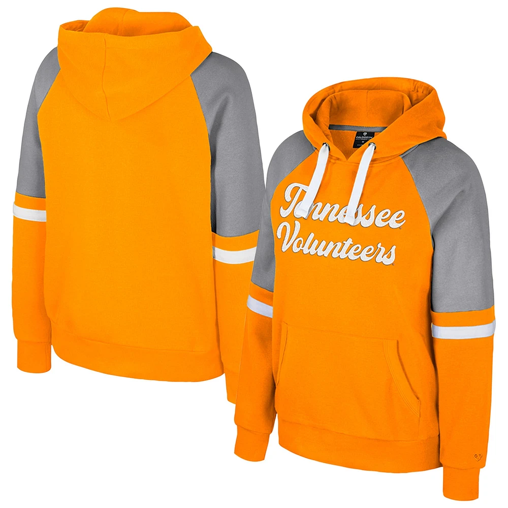 Sweat à capuche surdimensionné blocs de couleurs pour femme Colosseum Tennessee Orange Volunteers