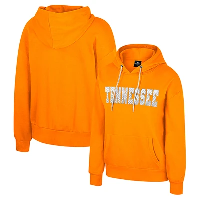 Sweat à capuche cordon de serrage avec strass réfléchissants pour femme Colosseum Tennessee Orange Volunteers