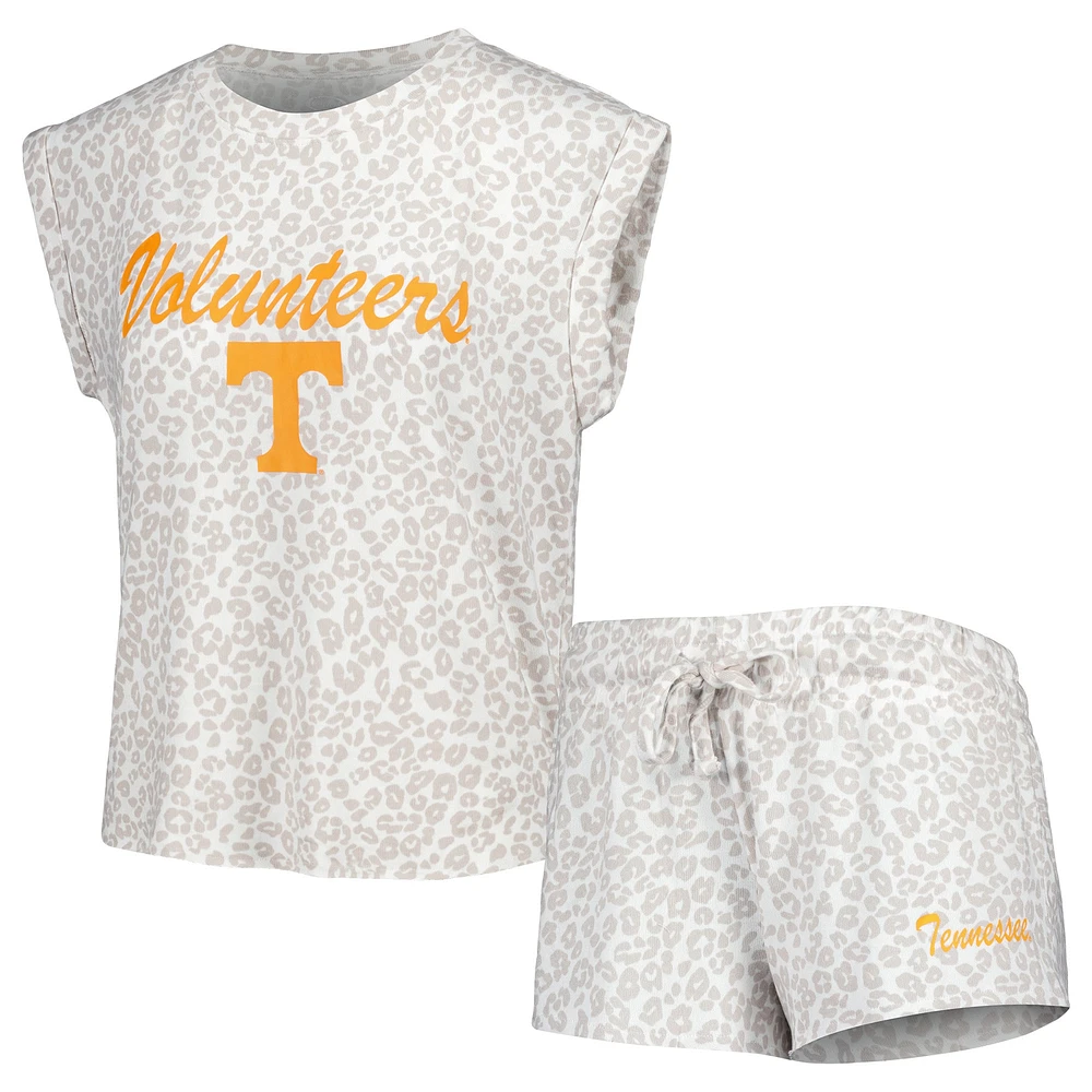 Concepts Sport Crème Tennessee Volunteers Montana Ensemble de nuit T-shirt et short pour femme