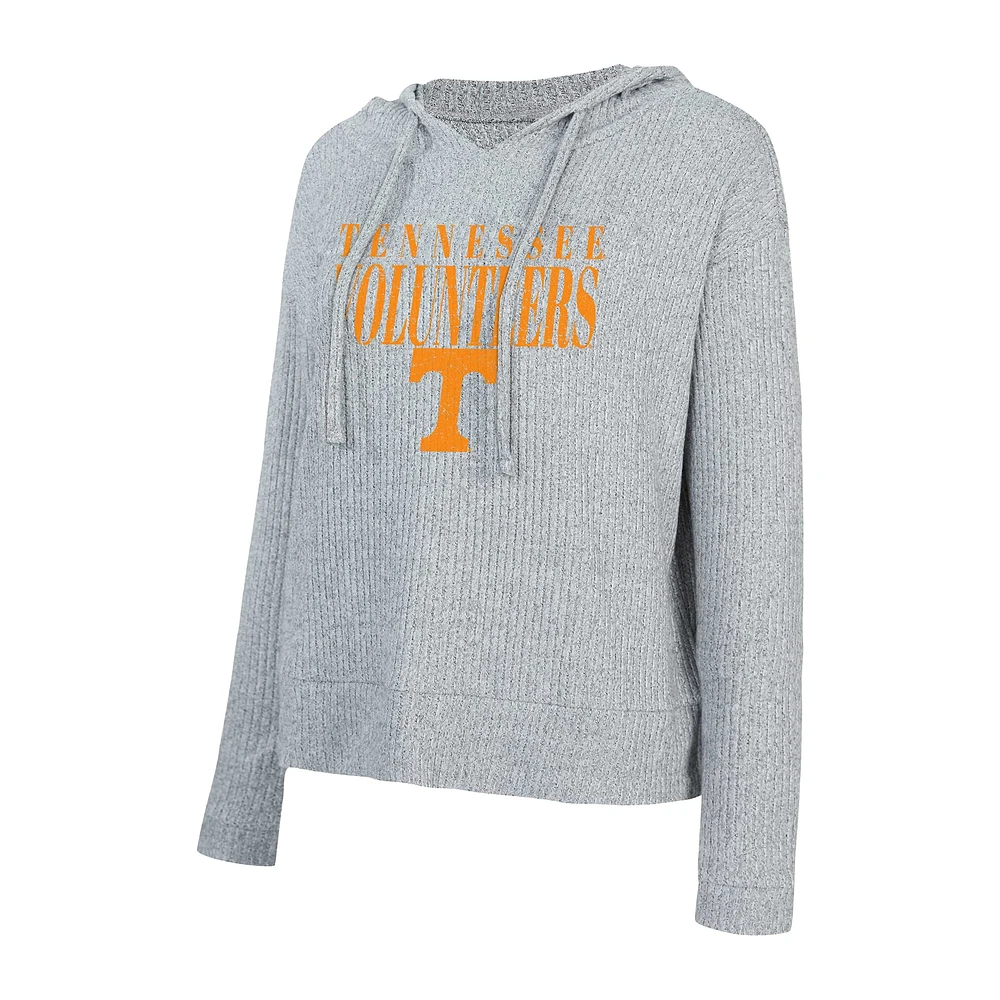 T-shirt à capuche court et manches longues pour femme Concepts Sport Heather Gray Tennessee Volunteers Juniper Soft Modest