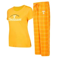 Women's Concepts Sport Tennessee Orange/White Volunteers Arctic T-Shirt & Flannel Pants Sleep Set