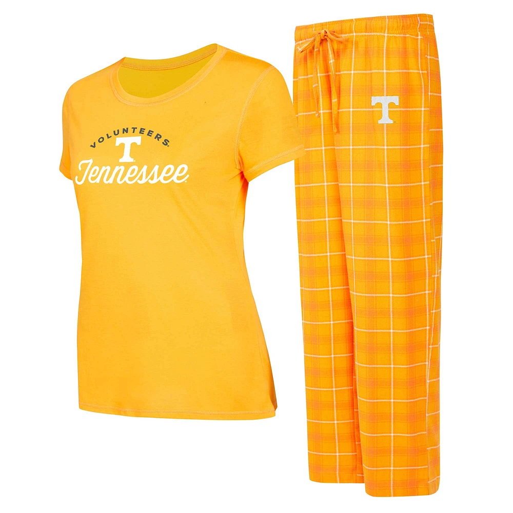 Concepts Sport Tennessee Orange/Blanc Volunteers Arctic T-shirt et pantalon en flanelle pour femme