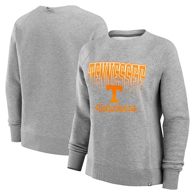 Women's Fanatics Heather Gray Tennessee Volunteers Training Camp Hit Hard Fleece Pullover Sweatshirt