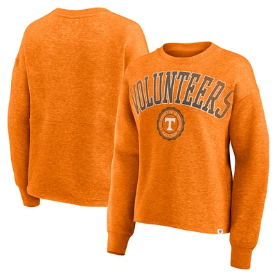 Women's Fanatics Heather Tennessee Orange Volunteers Heritage Oversized Tradition Fleece Sweatshirt