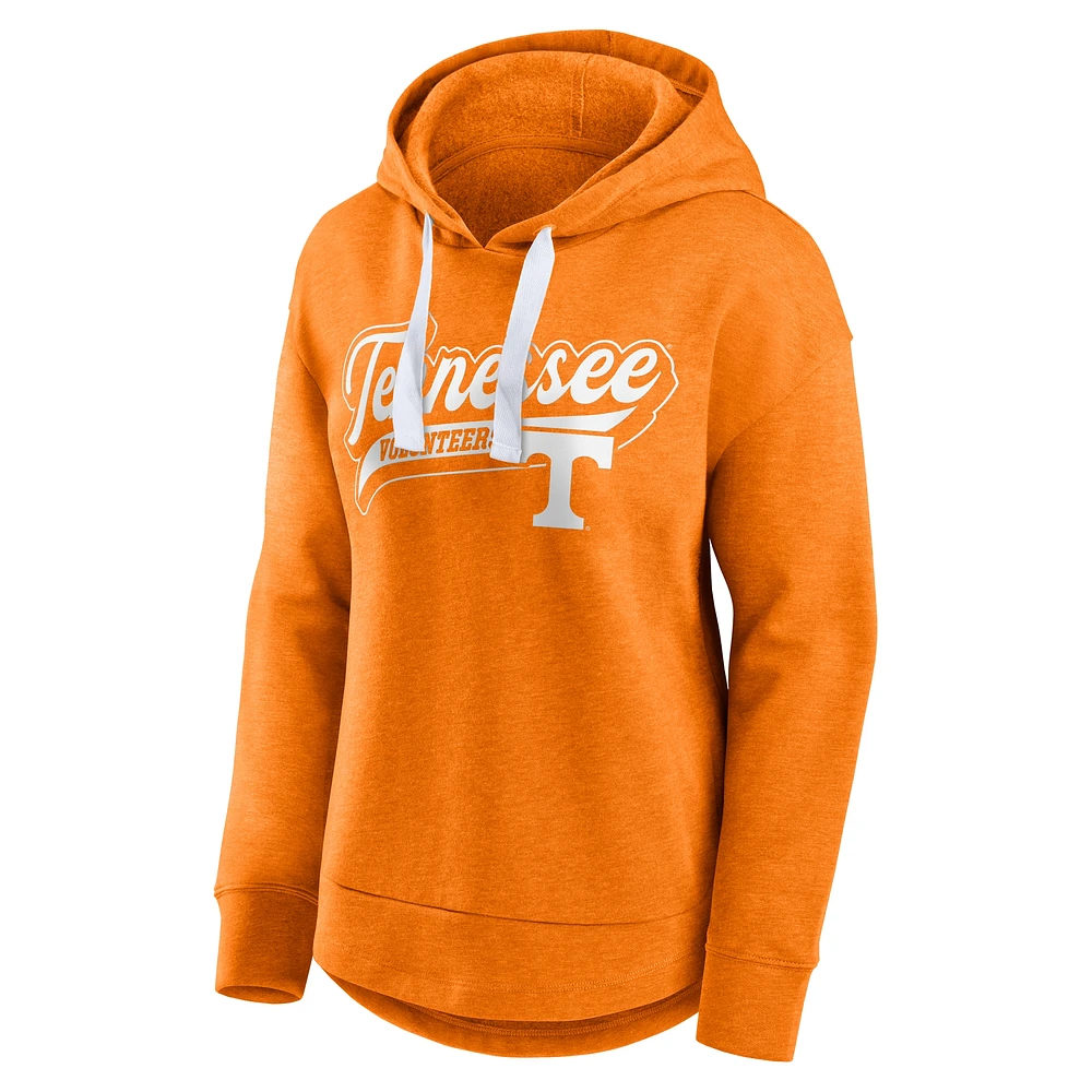 Women's Fanatics  Heather Tennessee Orange Volunteers Tail Sweep Pullover Hoodie