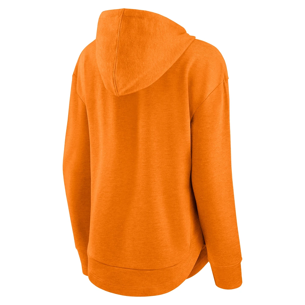 Women's Fanatics  Heather Tennessee Orange Volunteers Tail Sweep Pullover Hoodie