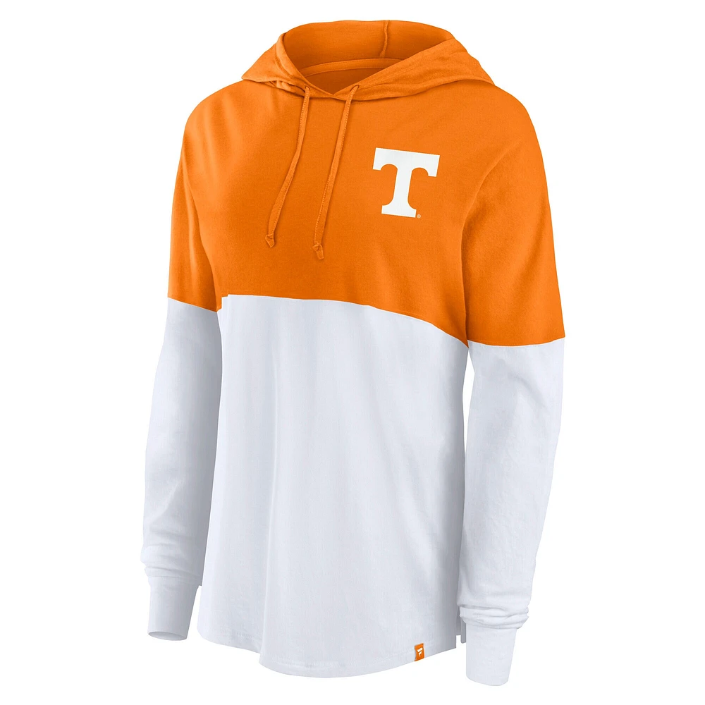 Sweat à capuche léger Fanatics Tennessee Orange/Blanc Volunteers Backup Option pour femmes