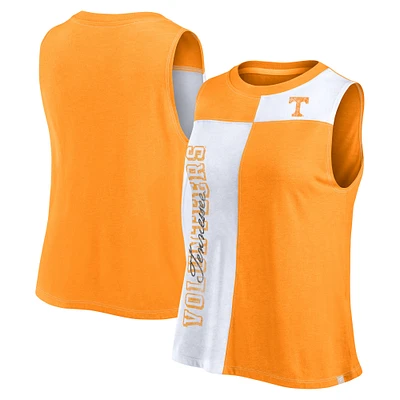 Débardeur à col haut color block Tennessee Volunteers Fanatics orange/blanc pour femmes