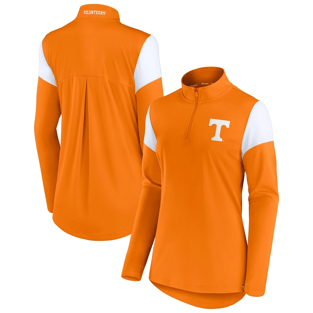 Women's Fanatics Tennessee Orange Volunteers Block Party Quarter-Zip Top