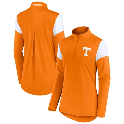 Women's Fanatics Tennessee Orange Volunteers Block Party Quarter-Zip Top