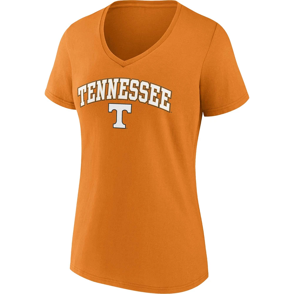 T-shirt à col en V pour femmes Fanatics Tennessee Orange Volunteers Campus