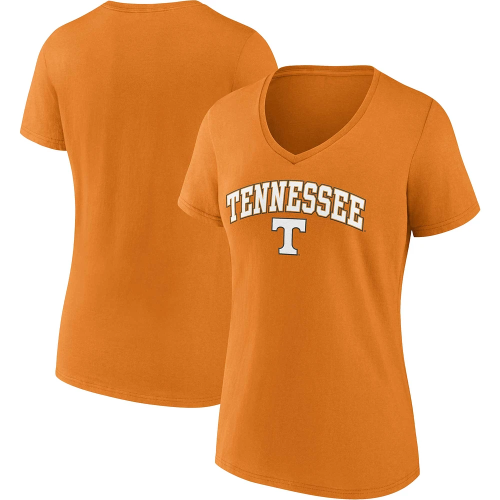 T-shirt à col en V pour femmes Fanatics Tennessee Orange Volunteers Campus