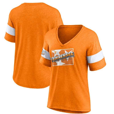 Fanatics Tennessee Orange Volunteers Fan T-shirt à col en V pour femmes