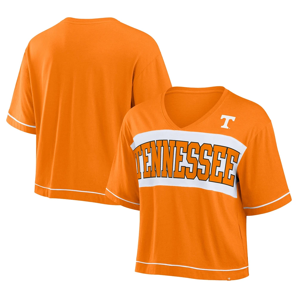 Fanatics Tennessee Orange Volunteers Home Team Bold Fashion Modeste T-shirt court à col en V pour femmes