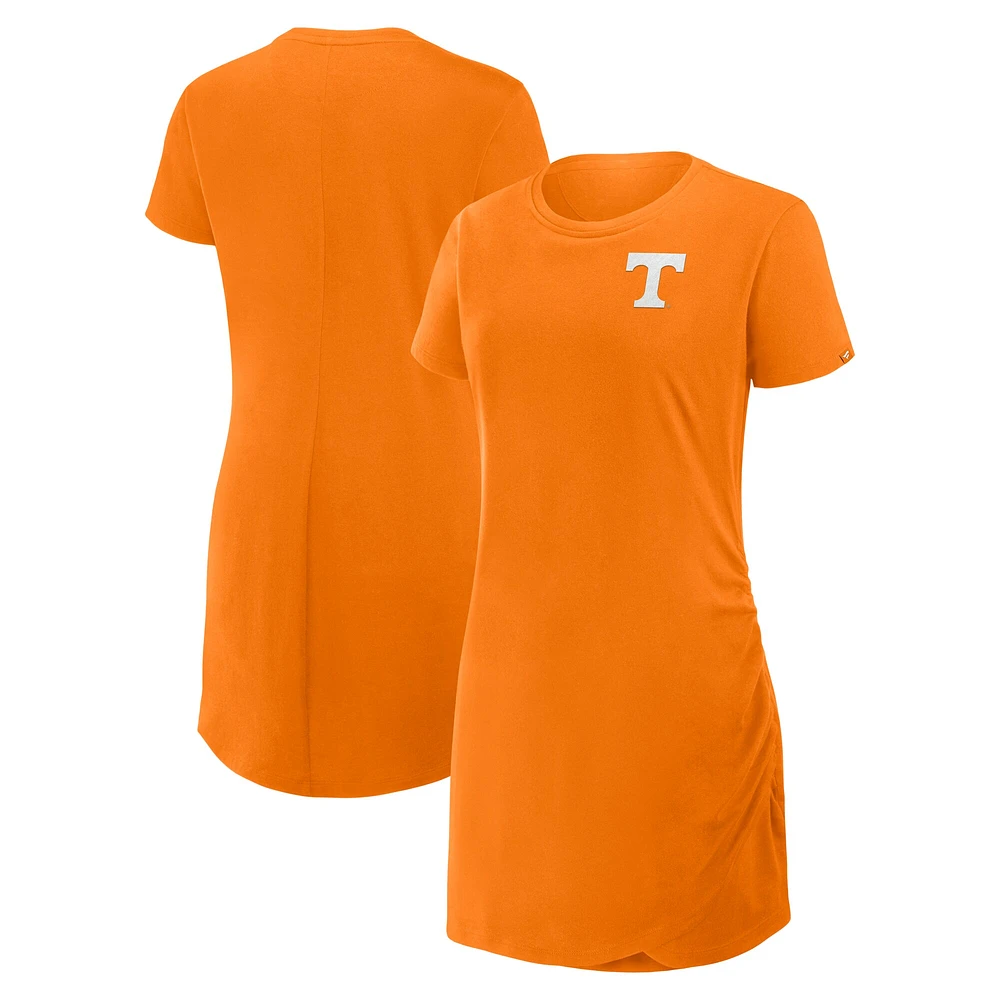 Women's Fanatics Tennessee Orange Volunteers Ruched Drape T-Shirt Dress