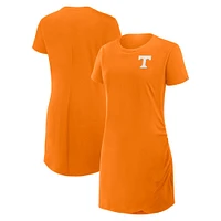 Women's Fanatics Tennessee Orange Volunteers Ruched Drape T-Shirt Dress