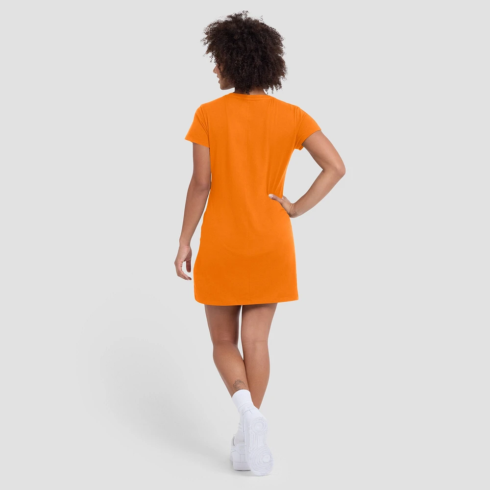 Women's Fanatics Tennessee Orange Volunteers Ruched Drape T-Shirt Dress
