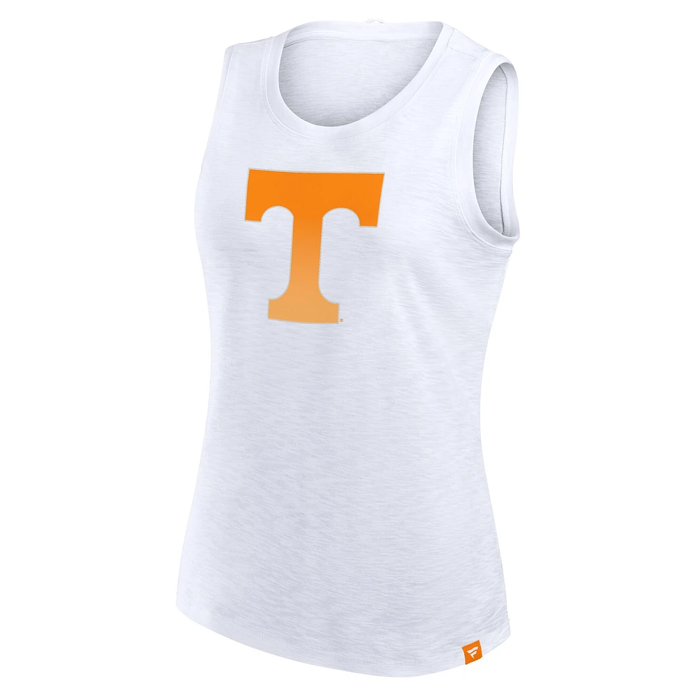 Débardeur blanc flammé pour femmes Fanatics Tennessee Volunteers Activate