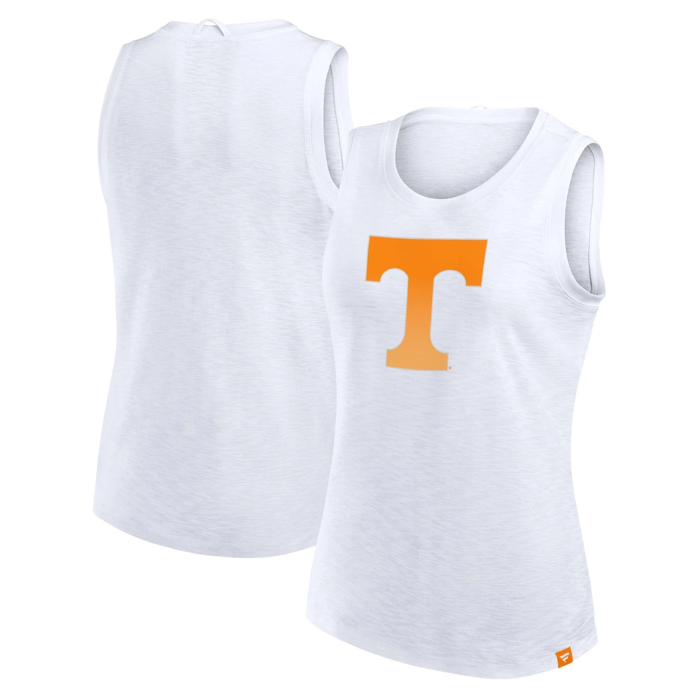 Débardeur blanc flammé pour femmes Fanatics Tennessee Volunteers Activate