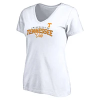 Women's Fanatics White Tennessee Volunteers Running Start V-Neck T-Shirt