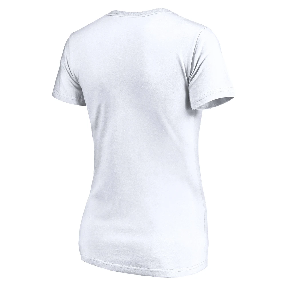 Women's Fanatics White Tennessee Volunteers Running Start V-Neck T-Shirt