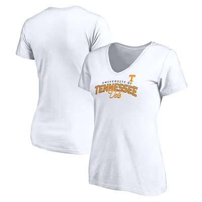 Women's Fanatics White Tennessee Volunteers Running Start V-Neck T-Shirt